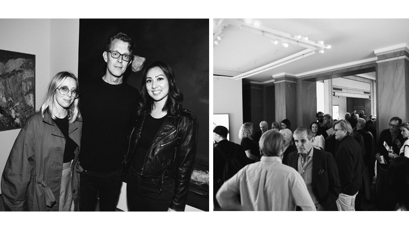 Kristina Tjäder, Michael Elmenbeck and Melanie Lum at the vernissage for ‘Mountains & Streams’