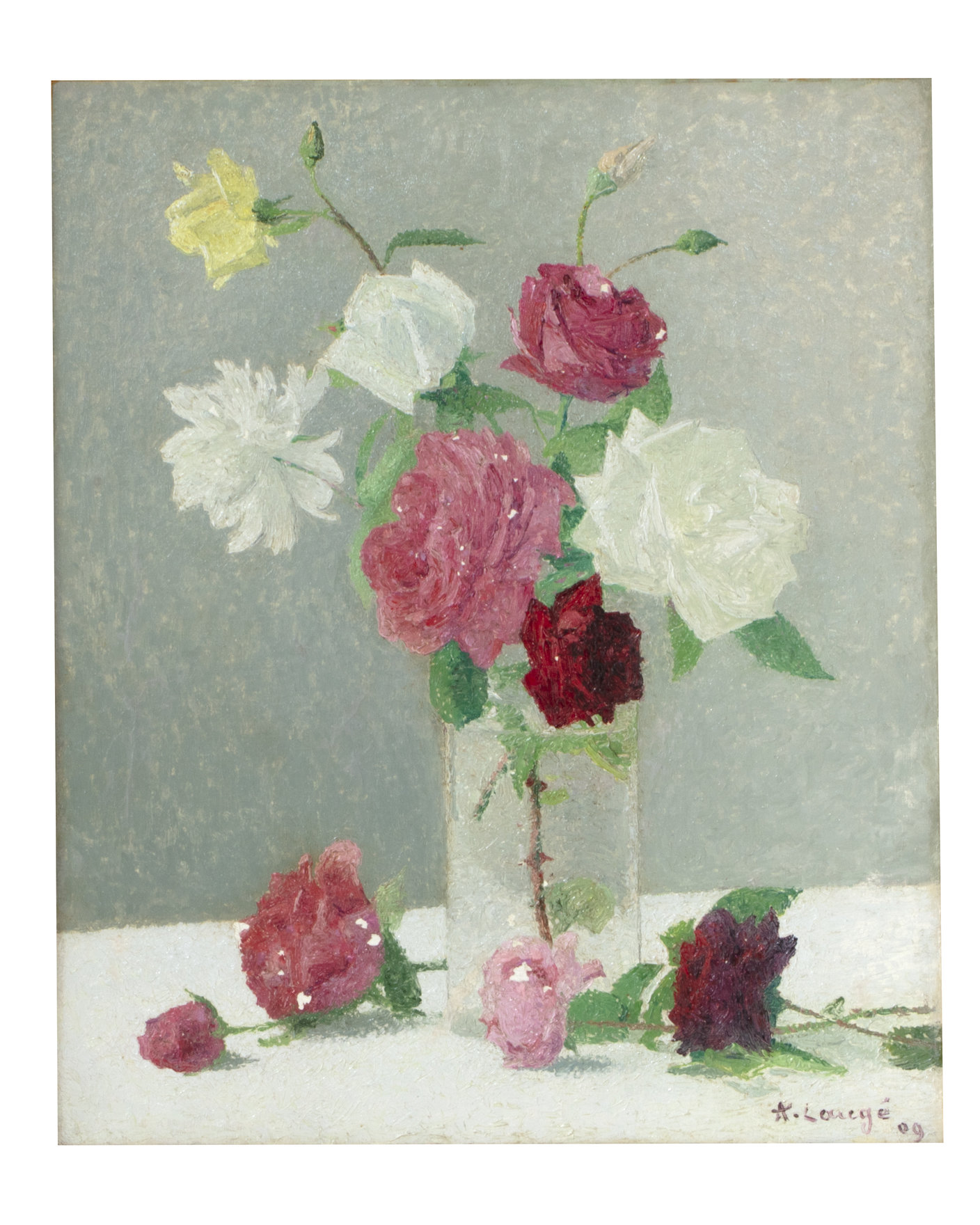 Oil on canvas by Achille Laugé (French, 1861-1944), titled Nature Morte au Bouquet de Roses, signed and dated ‘A. Laugé’ lower right (est. $7,000-$9,000).