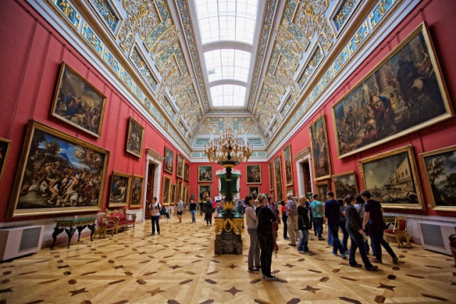 Inside the Hermitage Museum, founded in 1764 to house Catherine the Great's art collection. Image: Hunter and Bligh