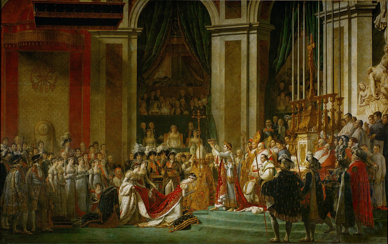 The Coronation of Napoleon, Jacques-Louis David. 1805-7, oil on canvas. Imaged: Wiki Commons