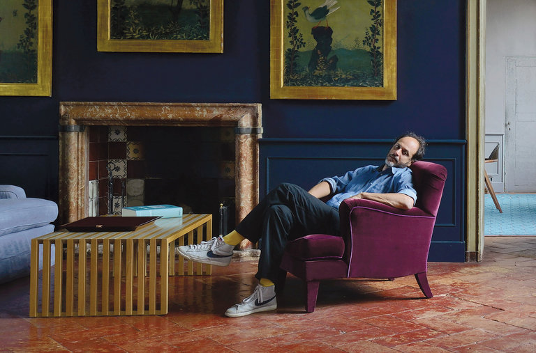 Luca Guadagnino at his home in Crema. Photo via New York Times