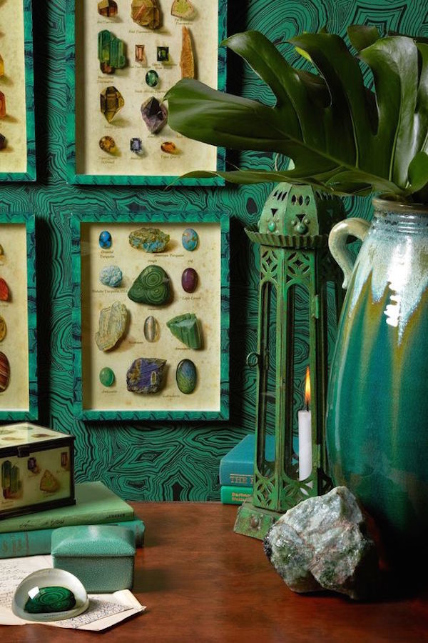 La malachite se décline dans toutes sorties d'objets de décoration
