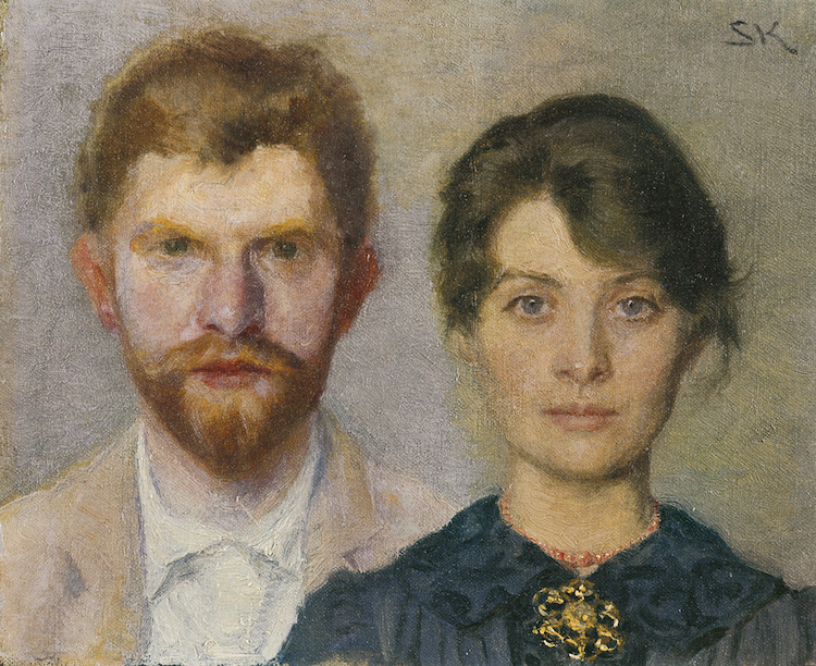 Doppelportrait des dänischen Künstlerpaares Marie und Peder Severin. Für dieses Werk malte jeder den anderen.