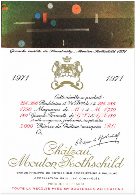 Wassily Kandinsky pour Mouton-Rothschild, 1971, image ©Mouton-Rothschild