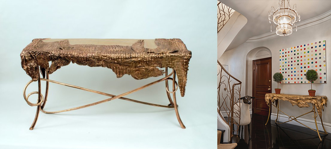 Bureau Crocodile, image droite ©Ben Brown Fine Arts, image gauche ©Sotheby's