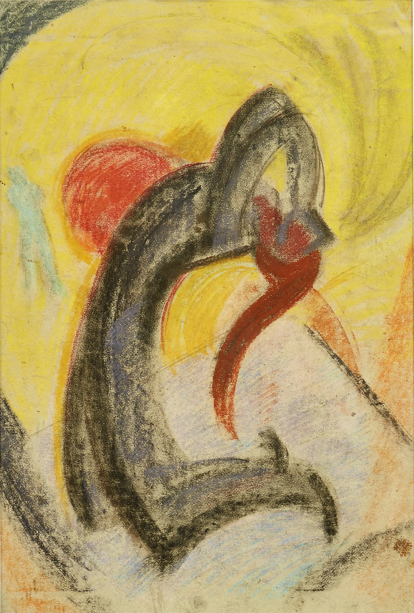 Rytmisk dans, krita, 1910-tal. Bild: Uppsala Auktionskammare
