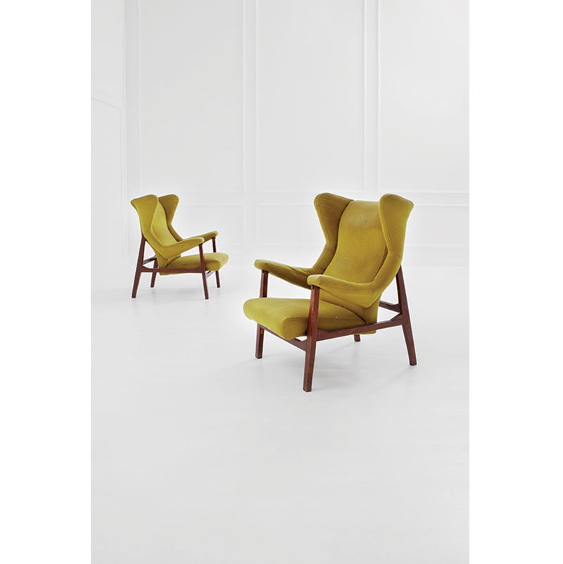 FRANCO ALBINI - Two rare armchairs "Fiorenza", 1955 Result: 29 520 EUR
