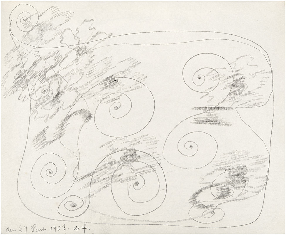 HaK1519_s6, sidan 4 Channeling drawing 1903 © The Hilma af Klints Foundation, Photo: Moderna Museet, Stockholm
