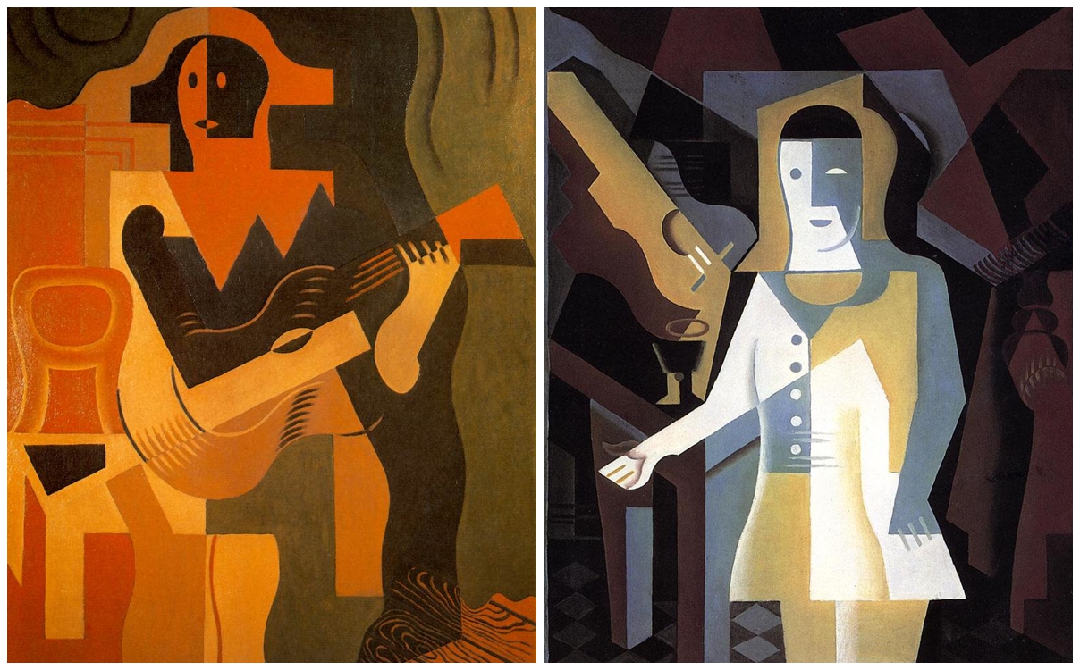JUAN GRIS. Serie Pierrots and Harlequins (1919). Imagen vía: Wikimedia Commons