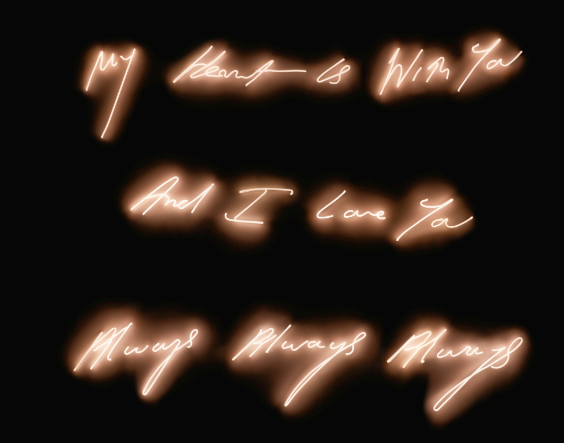 Tracey Emin, « MY HEART IS WITH YOU AND I LOVE YOU ALWAYS ALWAYS ALWAYS », 2006, image ©Sotheby’s