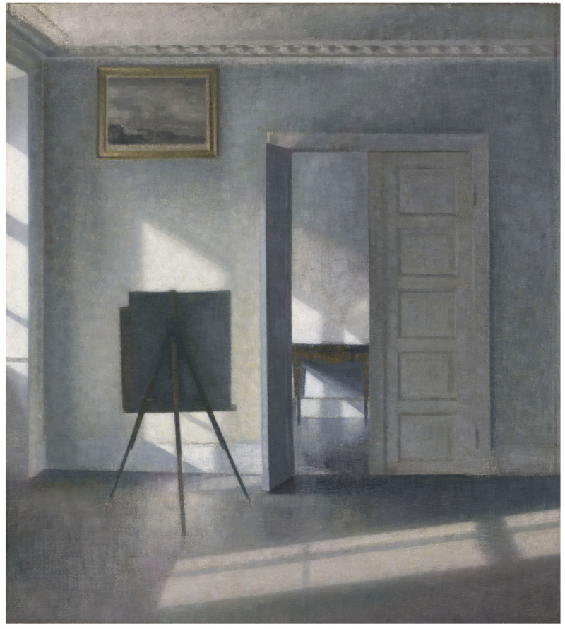 Vilhelm Hammershøis Interieur med staffeli, Bredgade 25. Foto: The J. Paul Getty Museum.