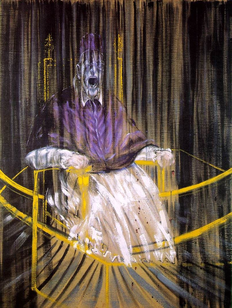 Francis Bacon, After Velazquez Papa Innocenzo X, 1953, immagine via Wikipedia