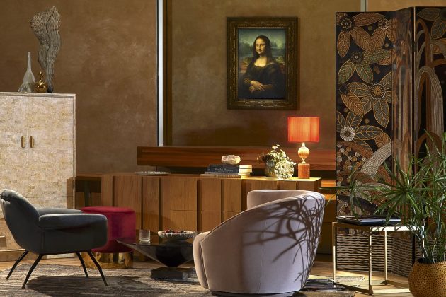 Un apéritif avec la Joconde, image © Julian Abrams via Airbnb