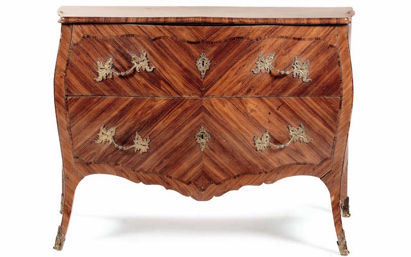 Commode Louis XV entièrement plaquée, Gênes, 18ème siècle