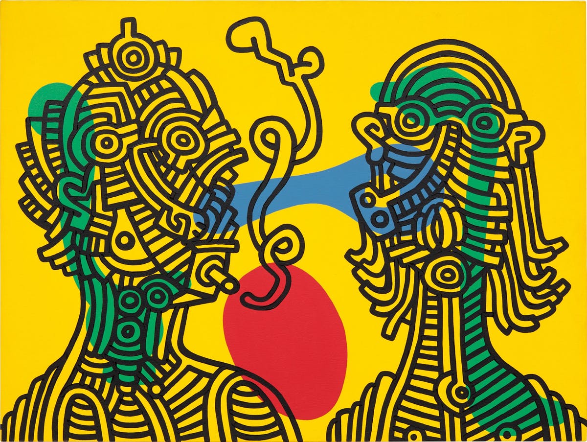 KEITH HARING. "Keith and Julia" (1986)