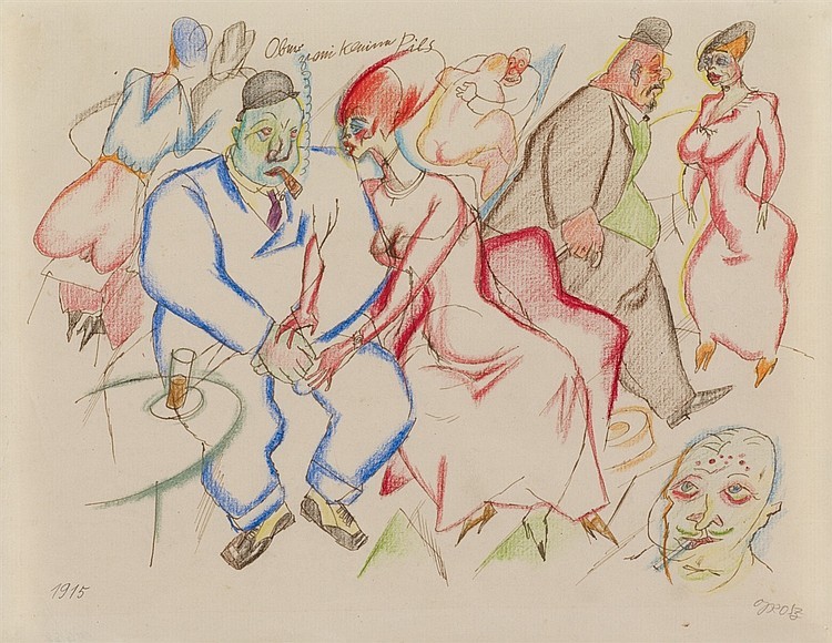 George Grosz, KaffeehausOber zwei kleine Pils, 1915