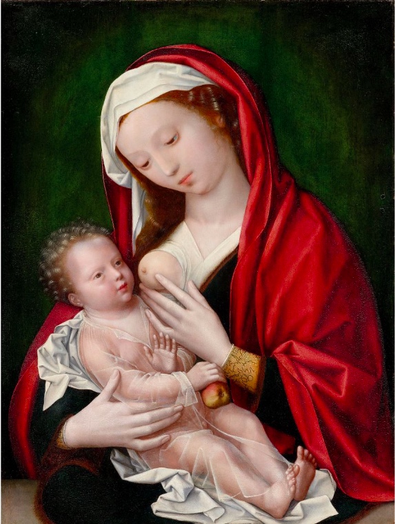 WILLEM BENSON (1521/22 Brügge - vor 1574 Middelburg) - Maria mit dem Kind, Öl/Holz, 1555 oder später