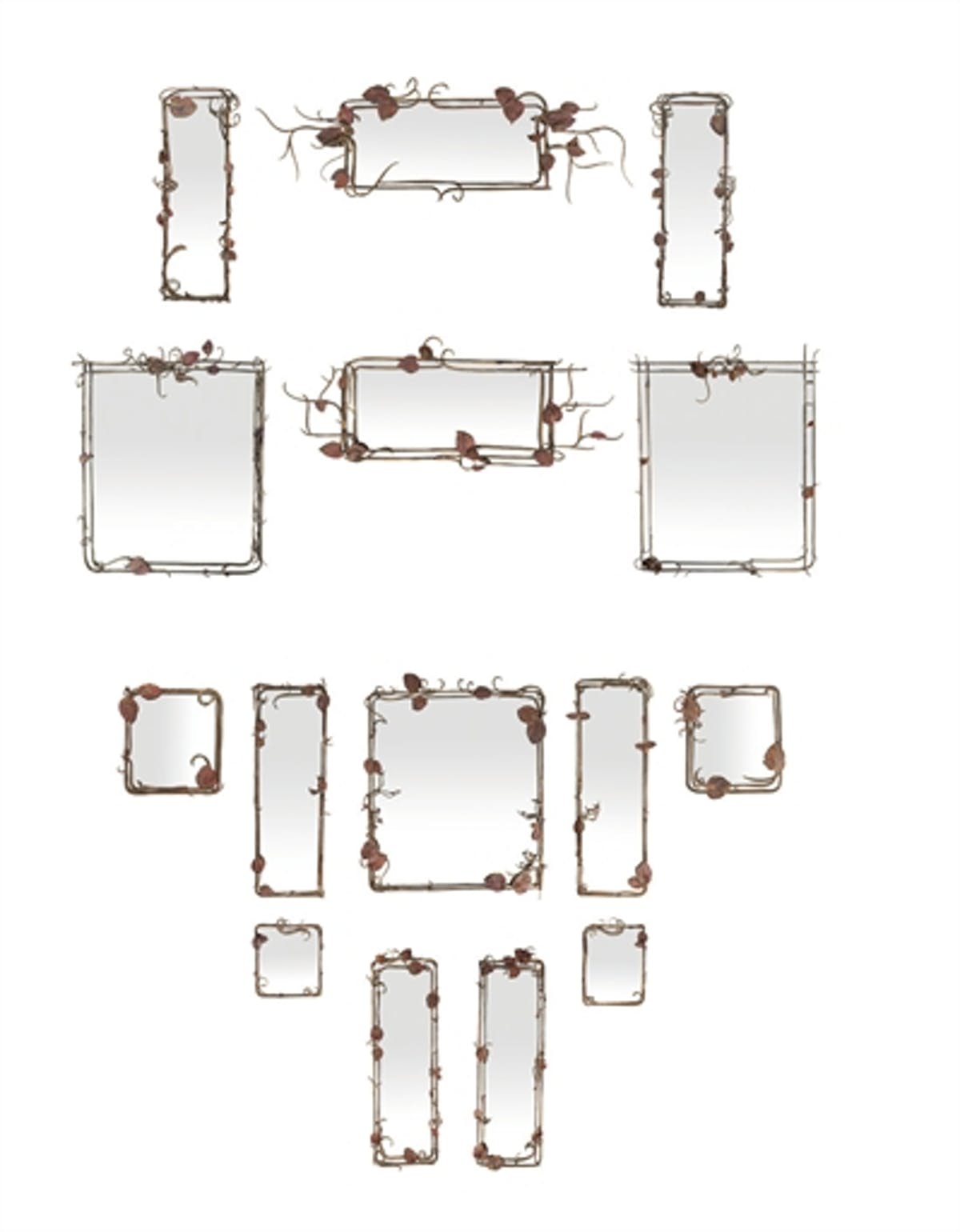 Ensemble de quinze miroirs aux branchages, 1974-1985, image ©Christie's
