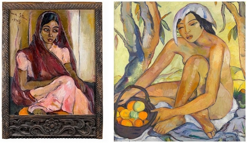 Gauche : Irma Stern, « Bahora girl », 1945, vendu chez Bonhams en 2010 pour 2 450 000 euros, image via Artnet / Droite : Irma Stern, « Seated nude with oranges », 1934, vendu chez Bonhams en 2011 pour 1 750 000 euros, image via Art market Monitor