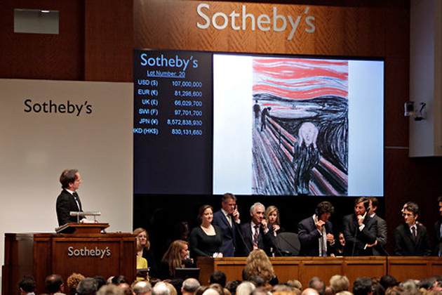 En av Edvard Munchs versioner av "Skriet" som klubbades för närmare en miljard kronor härom året hos Sotheby´s