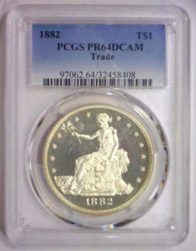 1882 Trade Dollar Proof PCGS PR64 DCAM