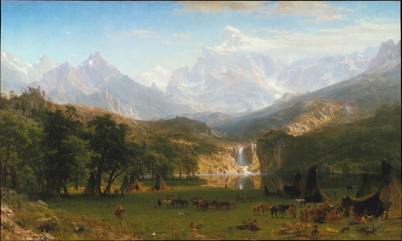 ALBERT BIERSTADT. "The Rocky Mountains, Lander's Peak". Óleo sobre lienzo (1863)