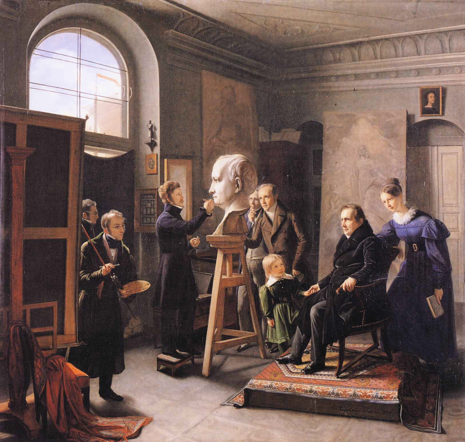 Christian Vogel von Vogelstein - David d'Angers bei der Arbeit an der Büste von Ludwig Tieck, 1834