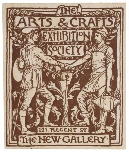 Ticket designed by Walter Crane for The Arts & Crafts Exhibition Society, 1890 Image via V & A Museum