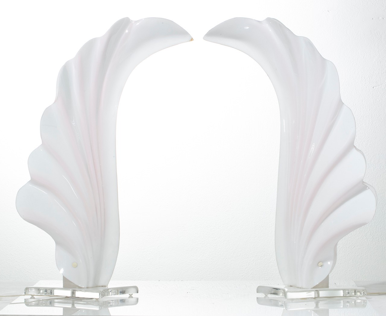 Pair of Rougier acrylic table lamps, circa 1975 ($200-$300).