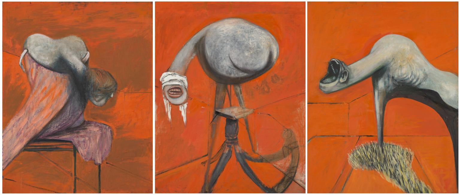 Francis Bacon, Three Studies for Figures at the Base of a Crucifixion, 1944 ©Tate