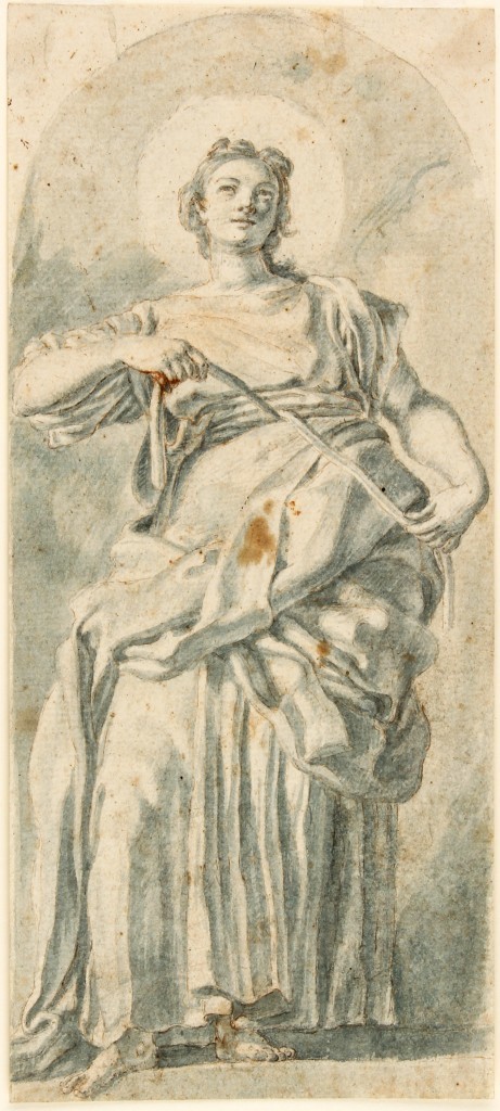 Francesco Solimena (1657 Canale di Serino - 1747 Barra) attr., -Allegory of chastity, blue pencil and water color, 238x101 cmPrice: £4 250