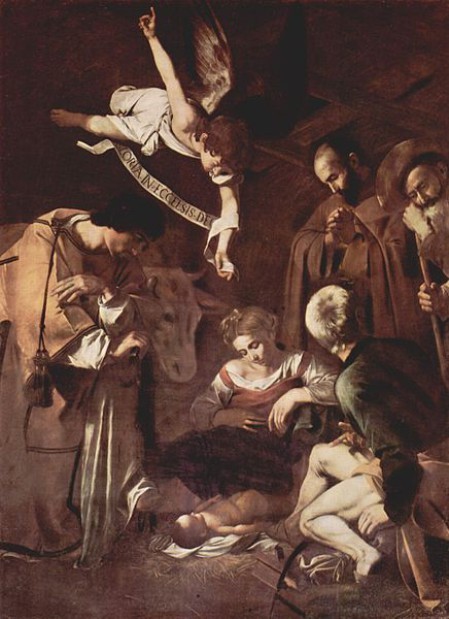 Natività con San Francesco e San Lorenzo, Caravaggio. 1600, olio su tela.