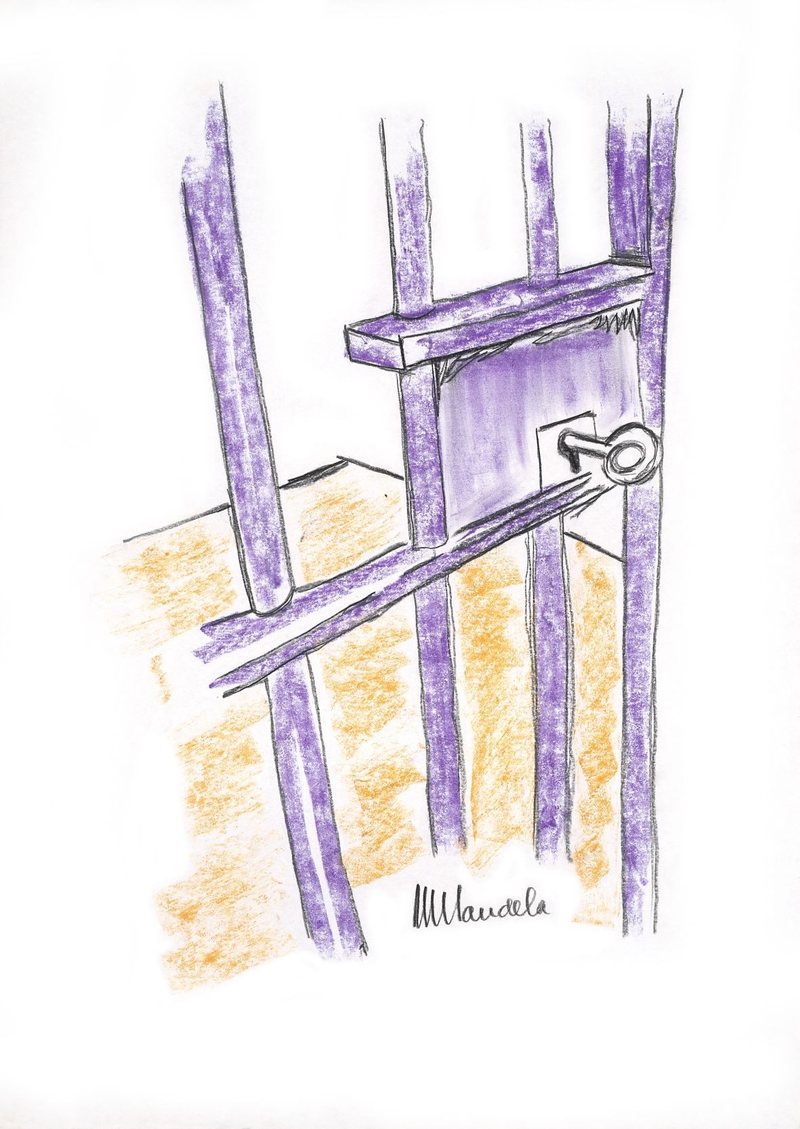 Nelson Mandela, The Cell Door, Robben Island, image © Bonhams
