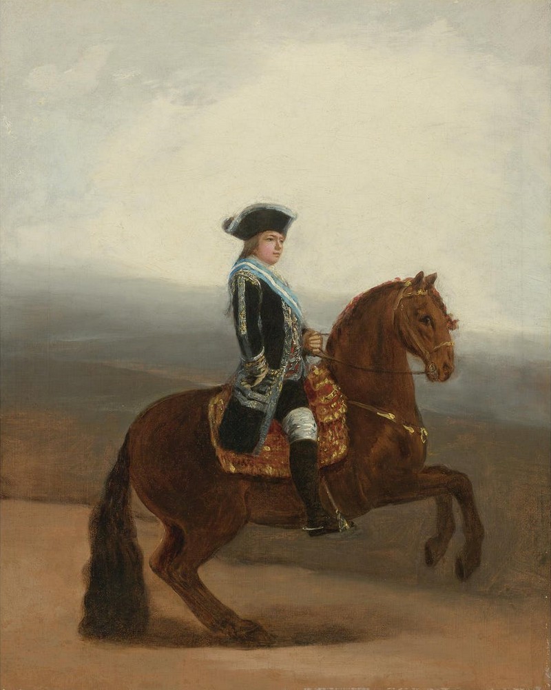 Fransisco Goya, « Portrait équestre de Don Manuel Godoy, duc d'Alcudia », 1794, image via Sotheby's