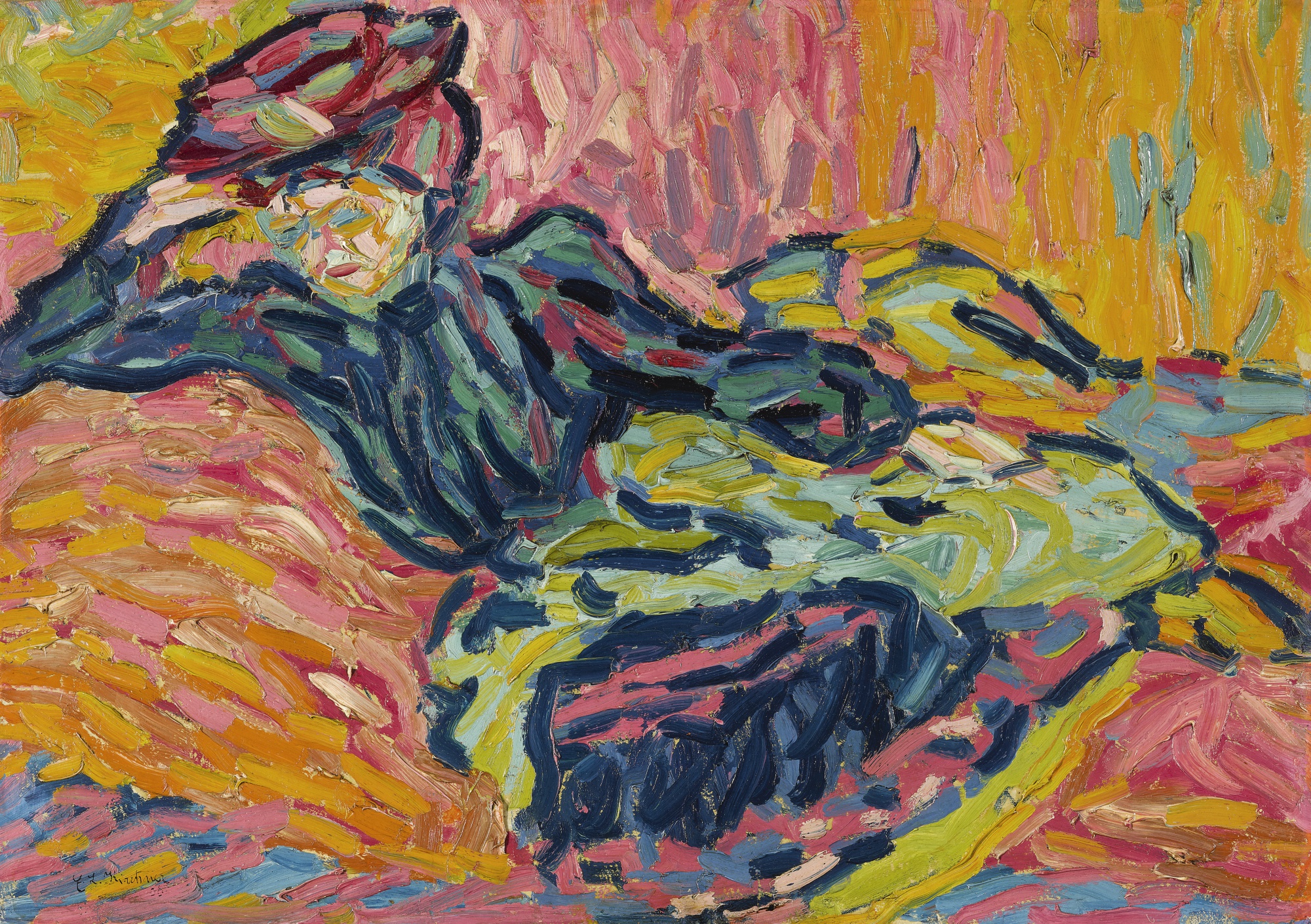 Ernst Ludwig Kirchner, Girl on a Divan 1906, image ©Sotheby's