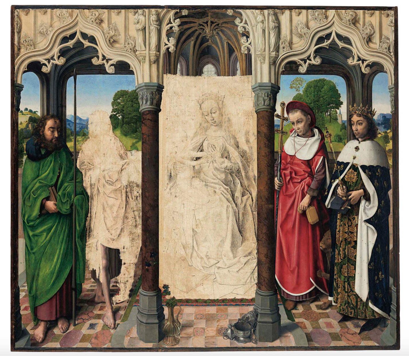 Vierge à l’enfant avec des saints, attribuée à Hugo Van Der Goes, image ©Christie's