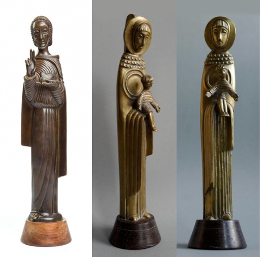 Gauche : « La bénédiction du Christ », image ©desa.pl / Centre et droite : « Madonna et enfant », image ©artinfo.pl
