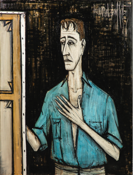 Bernard Buffet, "Autoportrait sur fonde noir", 1956, © Sotheby’s