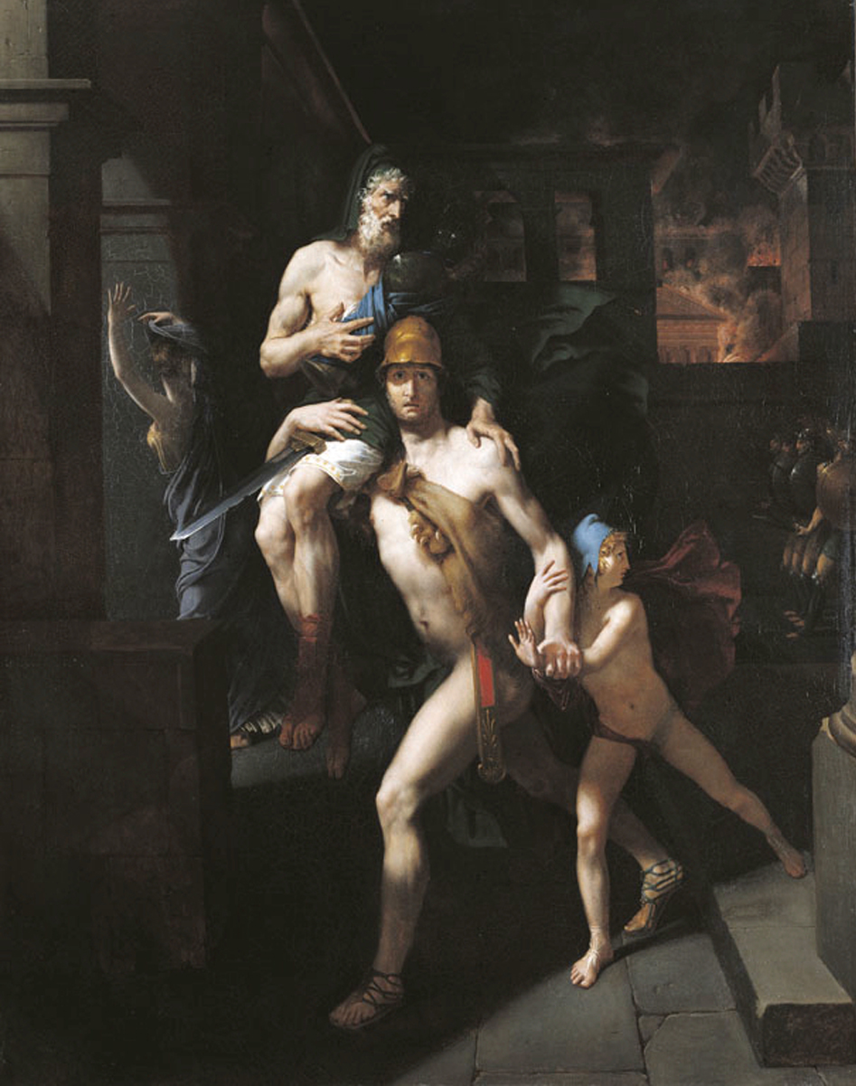 Merry-Joseph Blondel, Énée sauvant son père de Troie, 1803, huile sur toile, image © Ecole Nationale Supérieure des Beaux-Arts