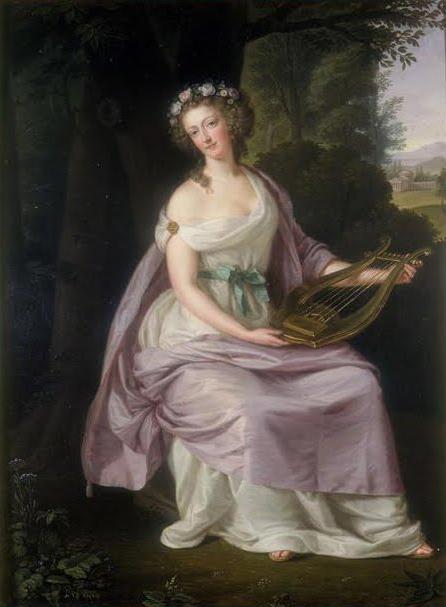 Nach der Halsbandaffaire gab sich die Königin bescheidener. Marie Antoinette als Erato von Ludwig Guttenbrunn (1788)