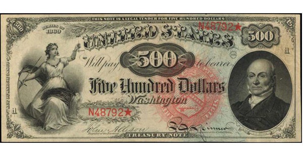 1869 $500 Rainbow Legal Tender Note