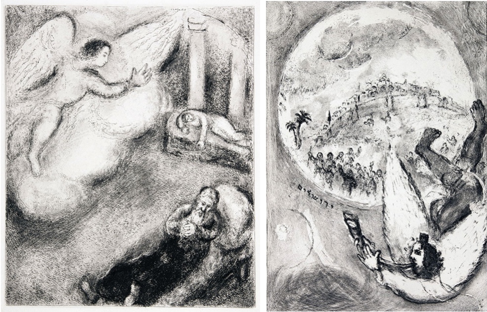 MARC CHAGALL (1887 Witebsk - 1985 Saint-Paul-de-Vence) - Zwei original Radierungen zur "Bible", 1956