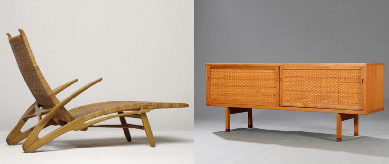 Links: Der Dolphin Chair von Hans J Wegner wurde 2009 für ca. 88.000 Euro bei Phillips verkauft. Rechts: Wegners Sideboard RY 26 wechselte 2015 für ca. 3.000 Euro seinen Besitzer Fotos: Philips und Bruun Rasmussen