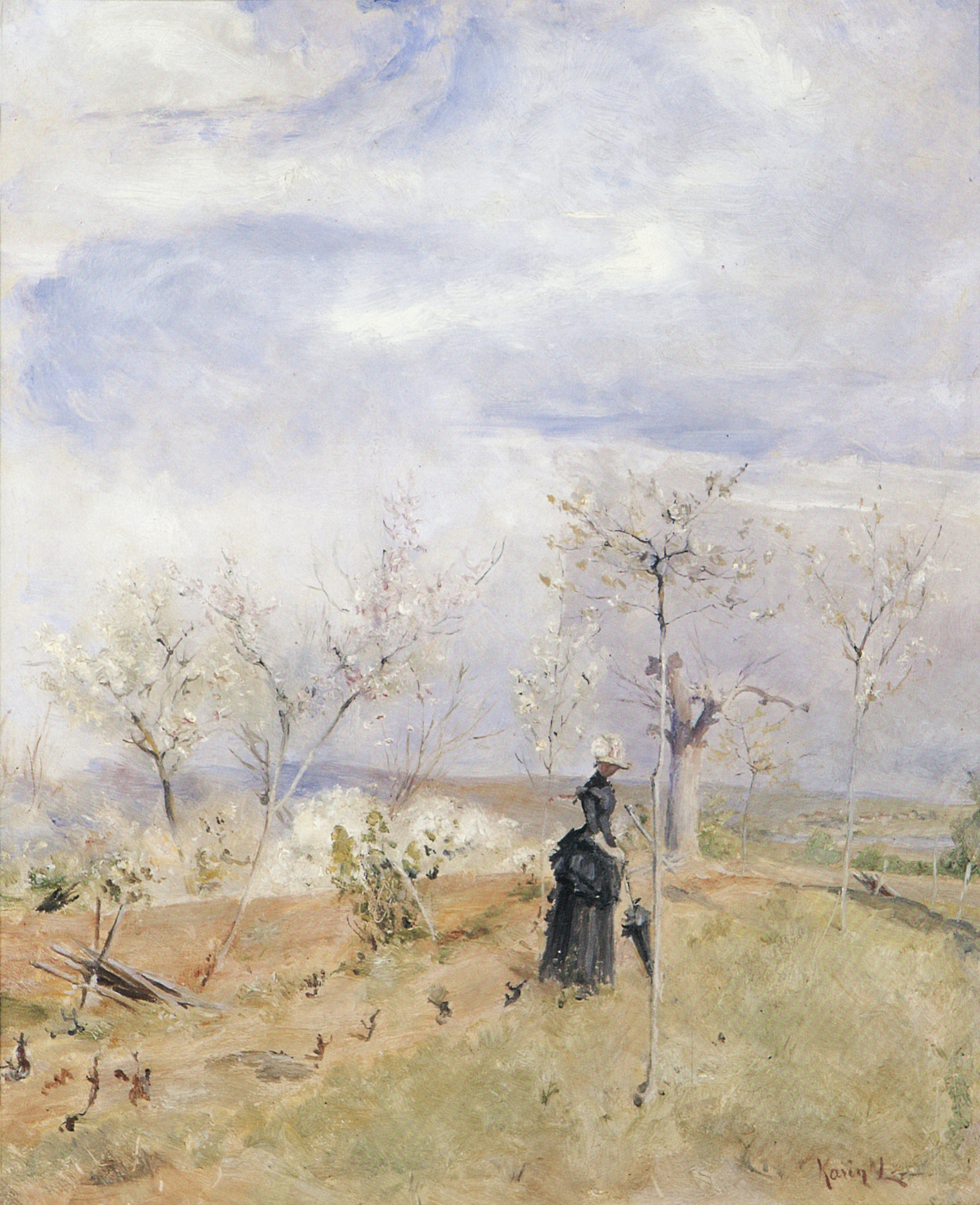 Karin Larsson, Körsbärsblom, 1884. Olja på pannå. Foto: Per Eriksson/Trigger Photo AB.