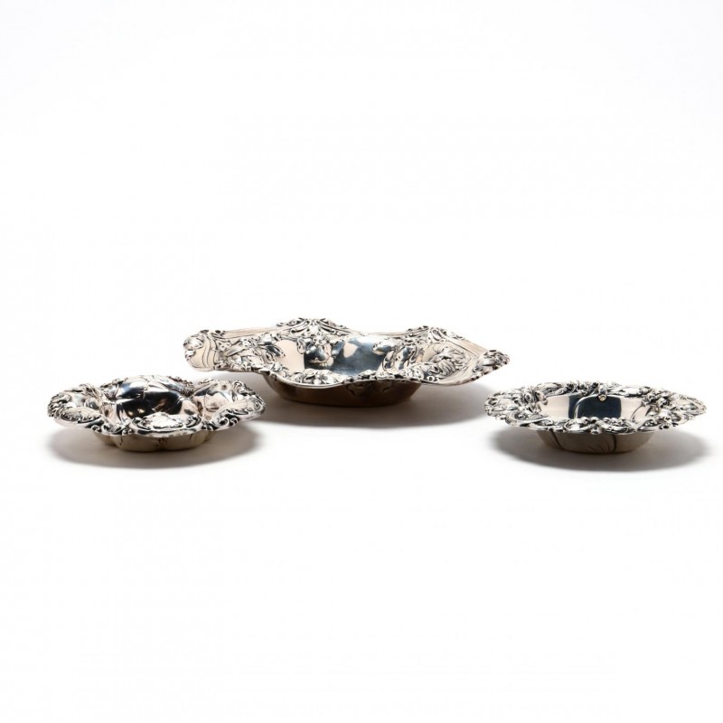 Three Art Nouveau Sterling Silver Bowls. Photo: Leland Little.