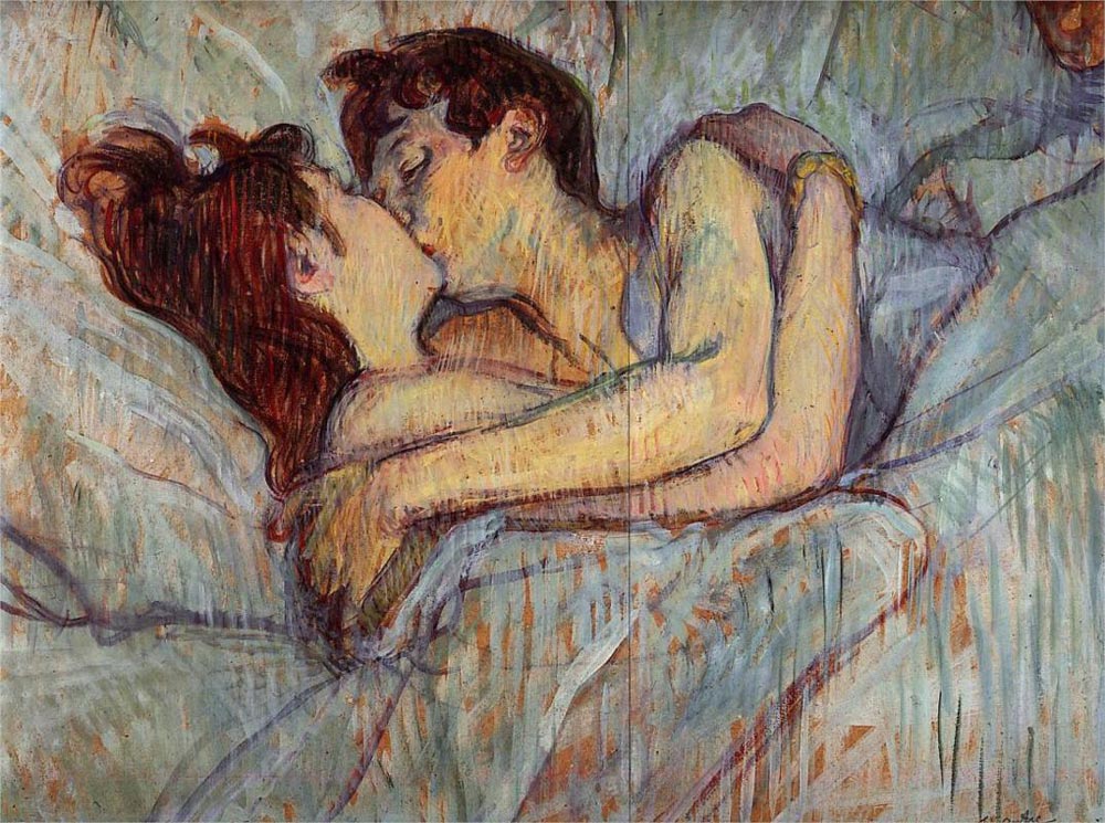 HENRI DE TOULOUSE-LAUTREC - Im Bett: Der Kuss, 1892 Abb. via totallyhistory.com