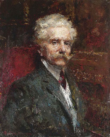 GIUSEPPE AMISANI - Portrait des Möbeldesigners Carlo Zen, 1911 Abb. via. artnet.com