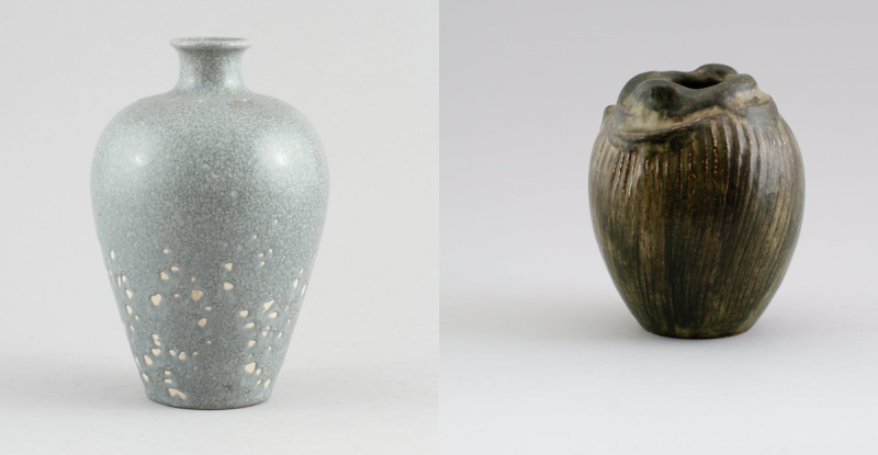 Links: Erich und Ingrid Triller Tobo Rechts: Vase von Axel Salto | Fotos: Bukowskis