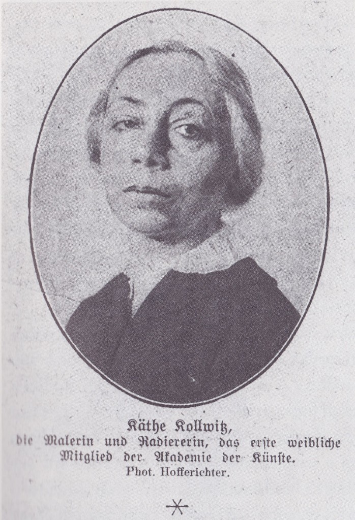 Photographie de Käthe Kollwitz lors de l'année se sa nomination à l'Académie des Arts Prusse.