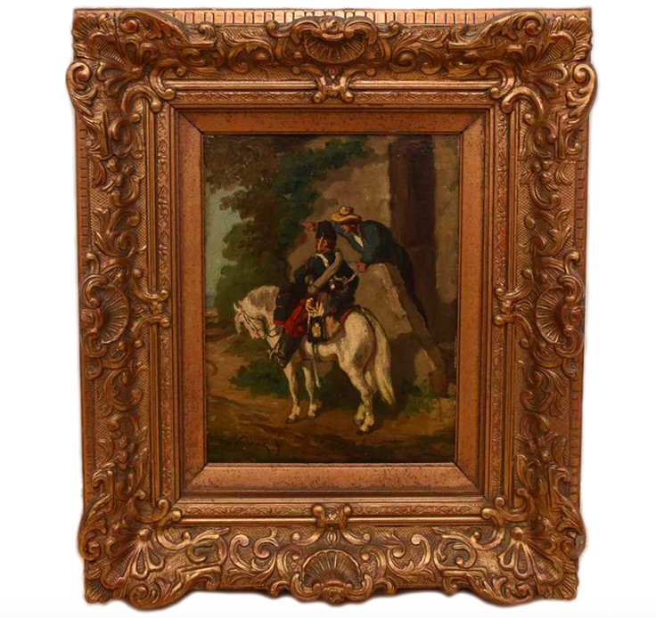 HERMANSUS WILLEM KOEKKOEK (1867-1929) - Nach dem Weg fragen, Öl/Holz, signiert